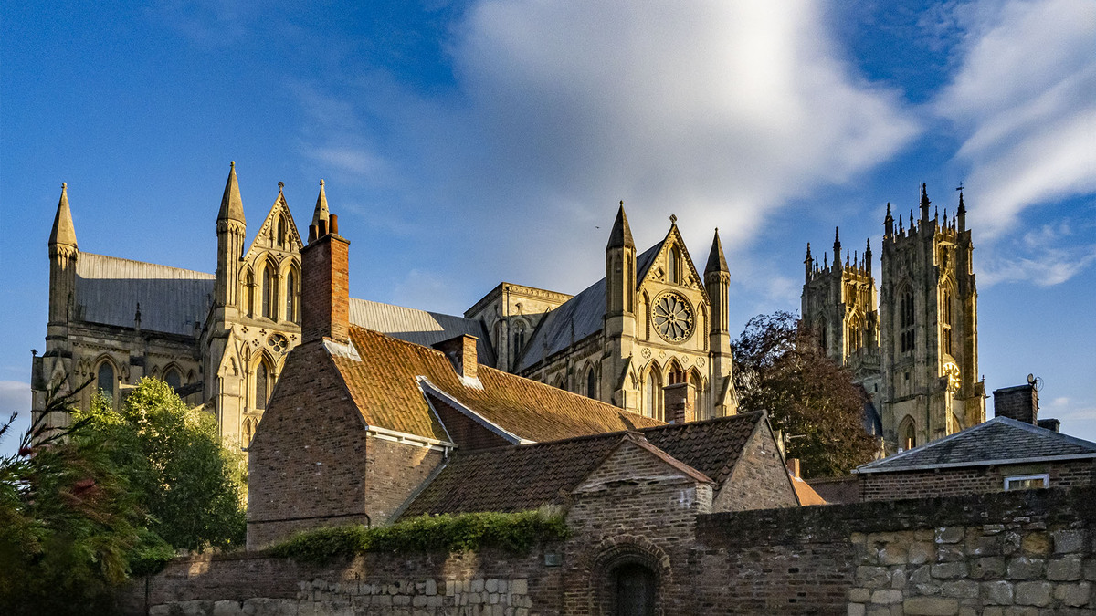 Beverley Minster in the evening sunlight.